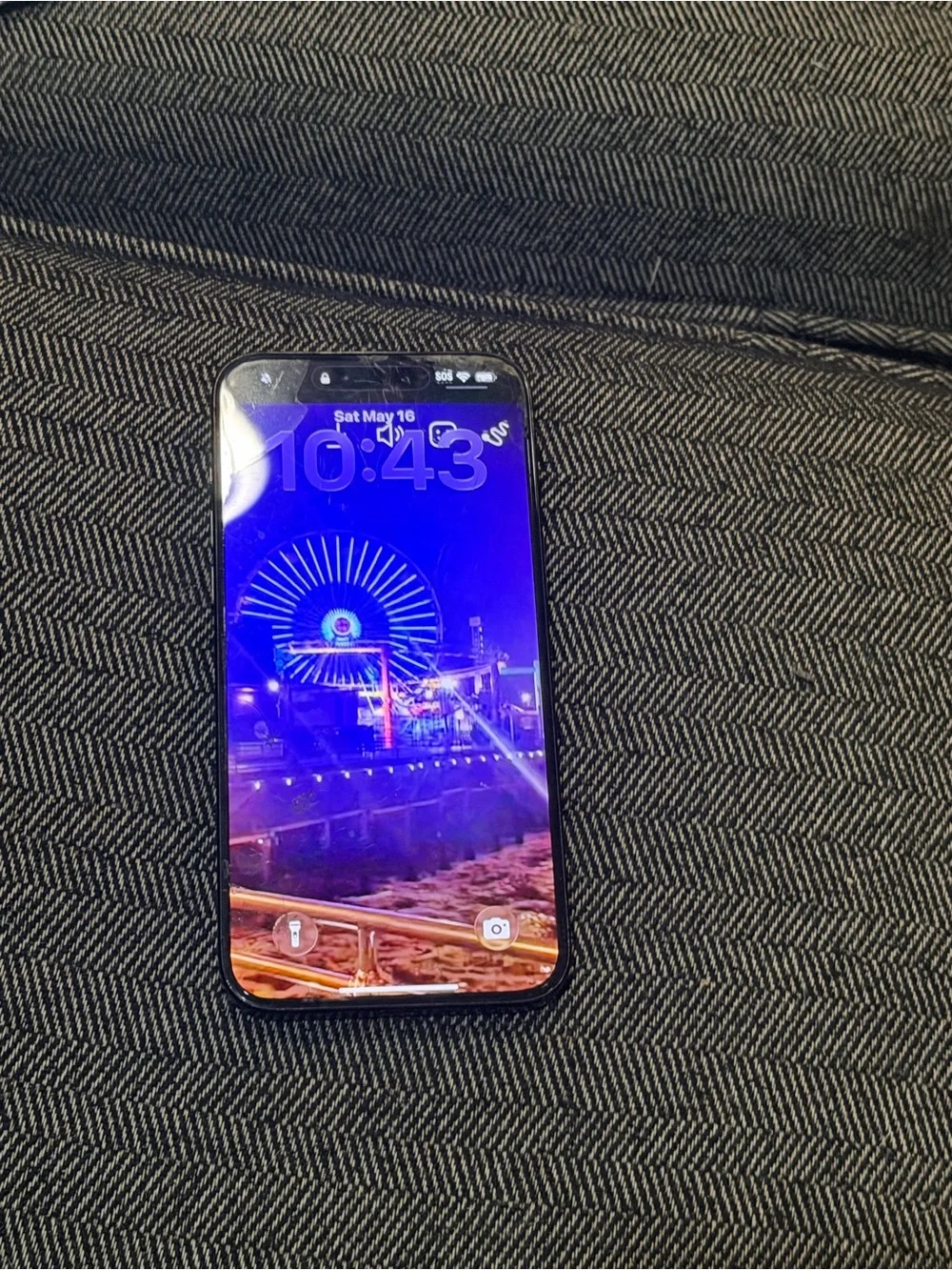 Apple Silver iPhone with Black Apple Logo and Triple Camera